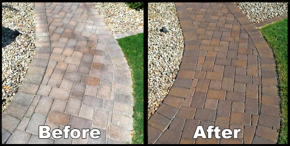 before and after: paver sealing