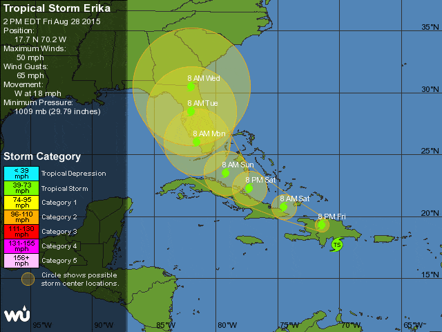 tropical storm erika