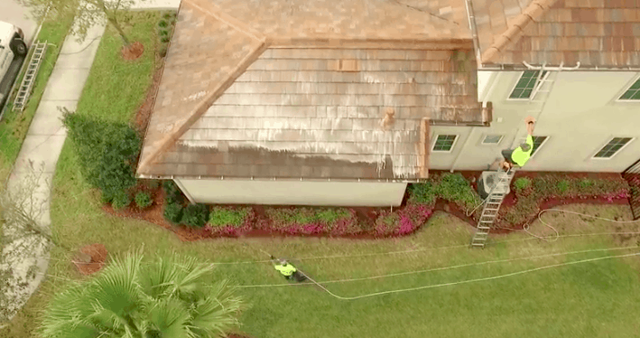 roof washing soft washing