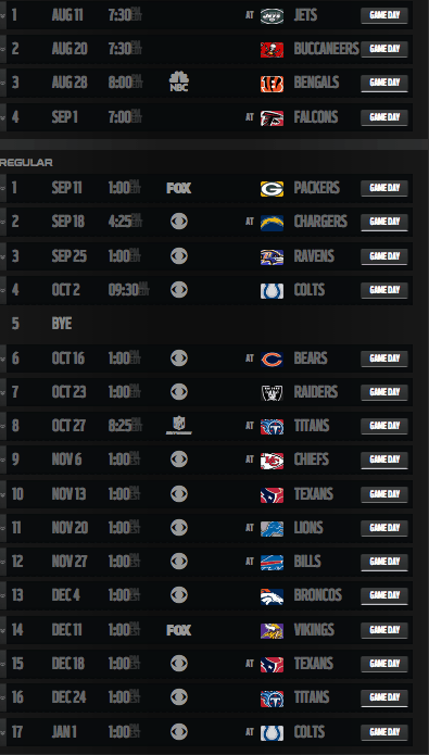 Jaguars 2016 Schedule
