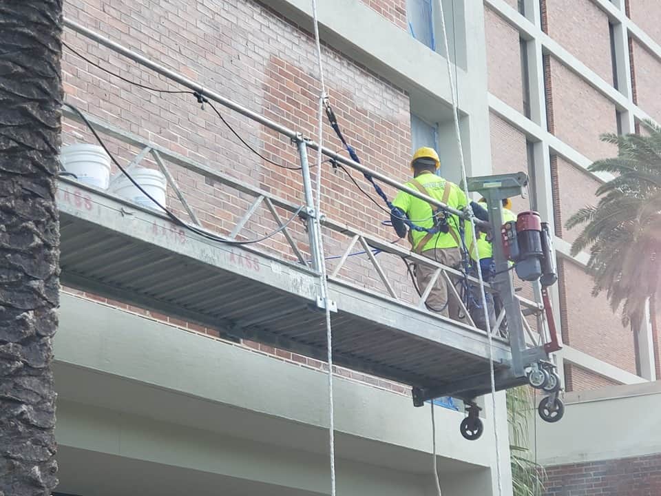 Power Washing side of a commercial building